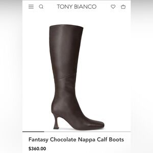 (NEW IN BOX) Tony Bianco Fantasy Boot in Chocolate Nappa - Size 9